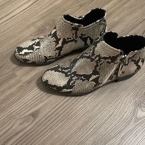 Snakeskin bootie
